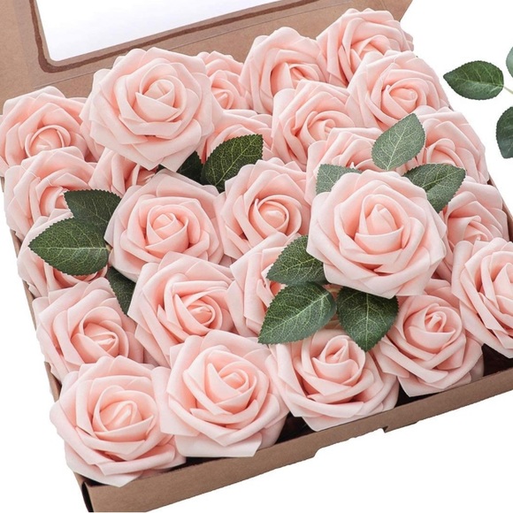 27 count | Lambs Ear Garlands & Pink Roses Set Wedding Flowers Greenery Decor - Picture 3 of 6